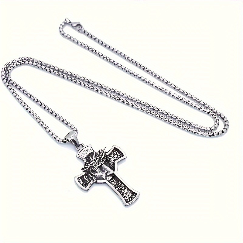       necklace cross pendant necklace with crown of thorns   details 0