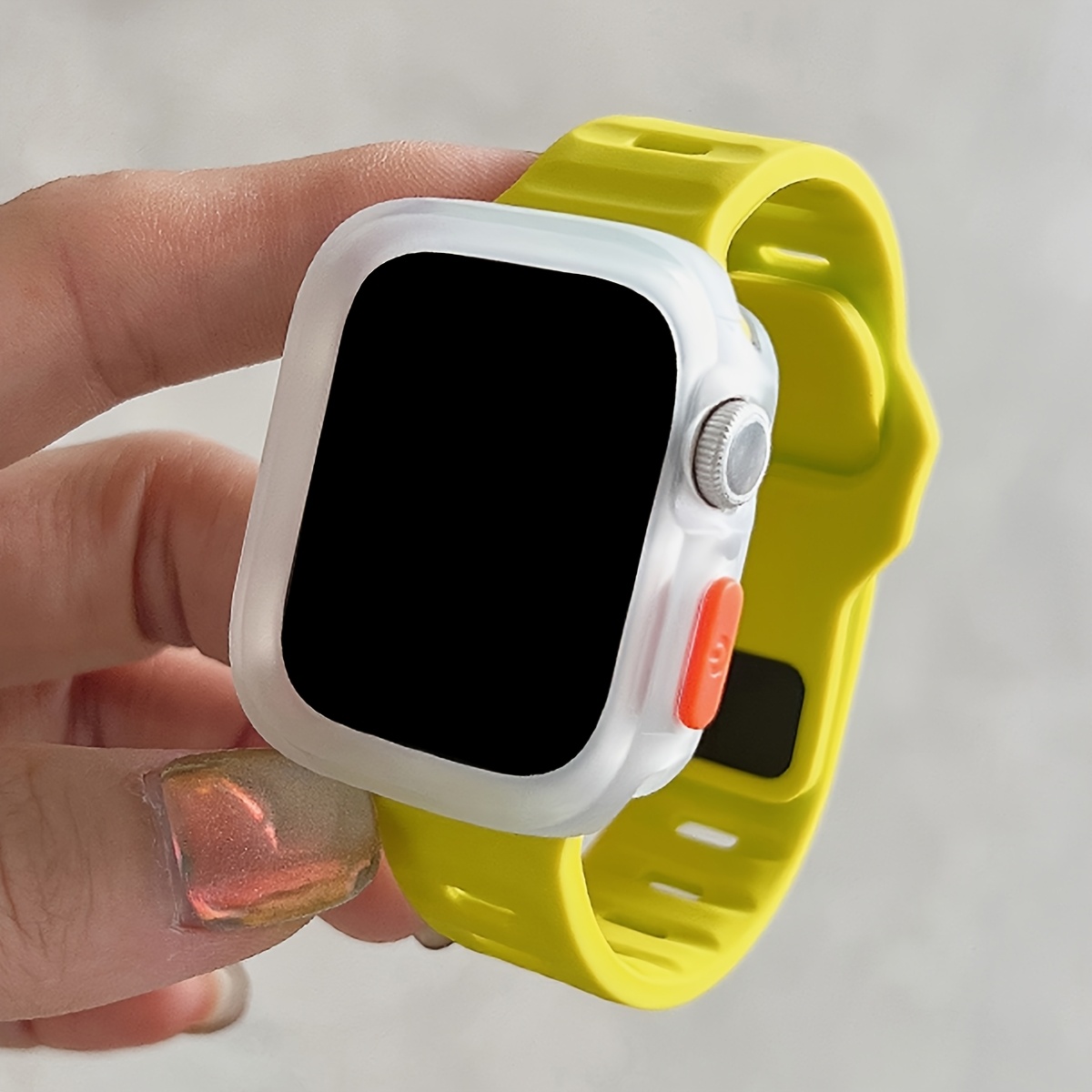 2pcs for Apple Watch Band & Case Combo - Adjustable Silicone Sport Strap with Hollow-Out Soft Protective Cover, Breathable Comfort Fit for Series 1-11/Ultra/SE, 38-49mm, Compatible with 40/41/42/44/45/46/49mm, Durable Protective Case Accessories