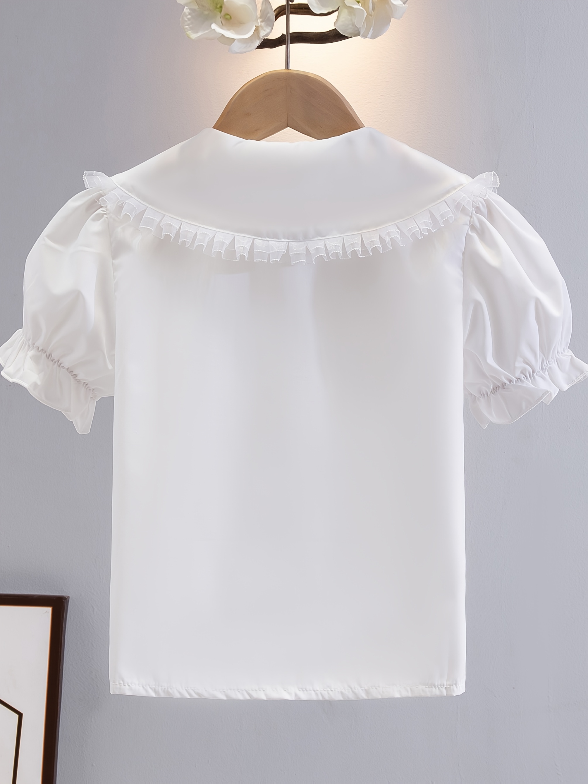 blusa niñas farol blancas cuello volantes Temu Brazil