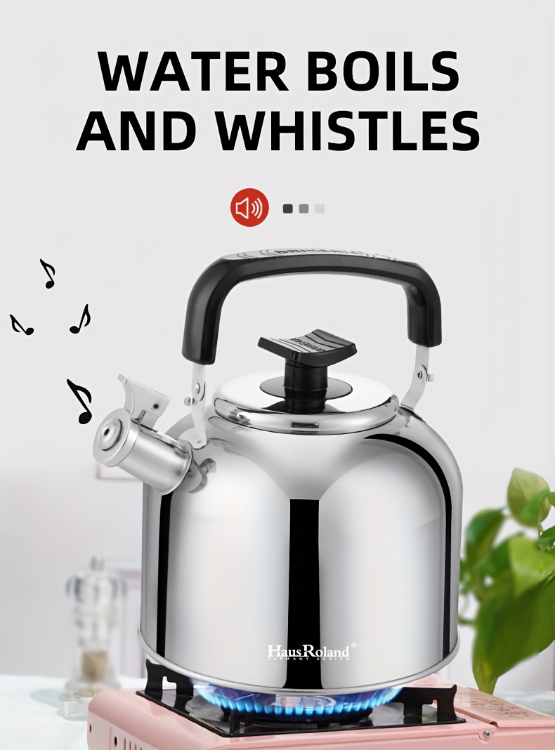 1pc stainless steel whistle kettle 4l 4000ml capacity classic teapot for gas stove electric magnetic stove and ceramic stove reusable and easy to clean details 0