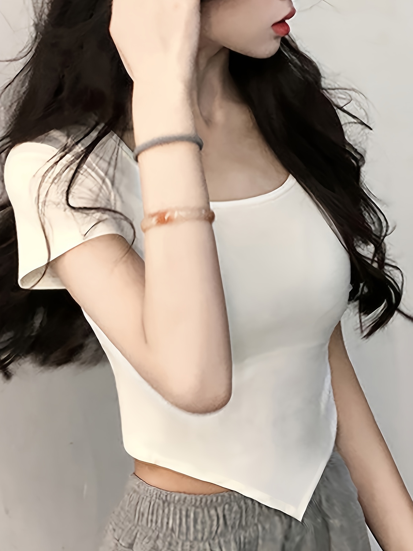 camiseta sexy de    , design moderno e ajustado para mulheres - top cropped de verão