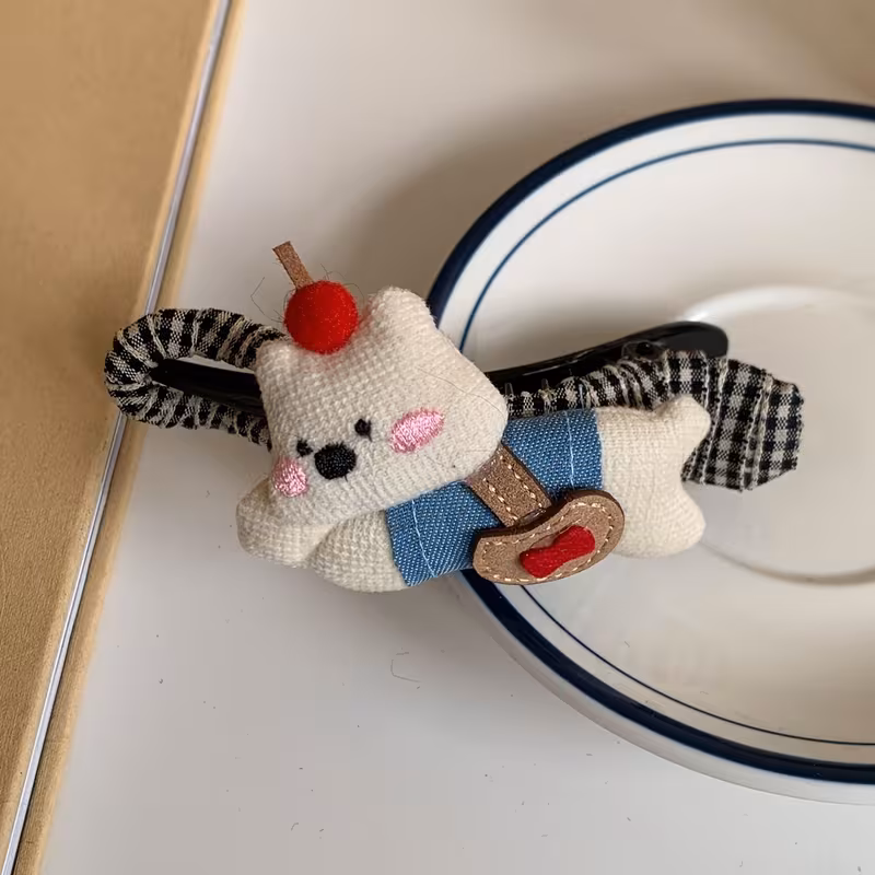 4pcs womens braided duckbill hair clips cute sling bag puppy and bow style scrunchies accessories for daily wear Product details 2