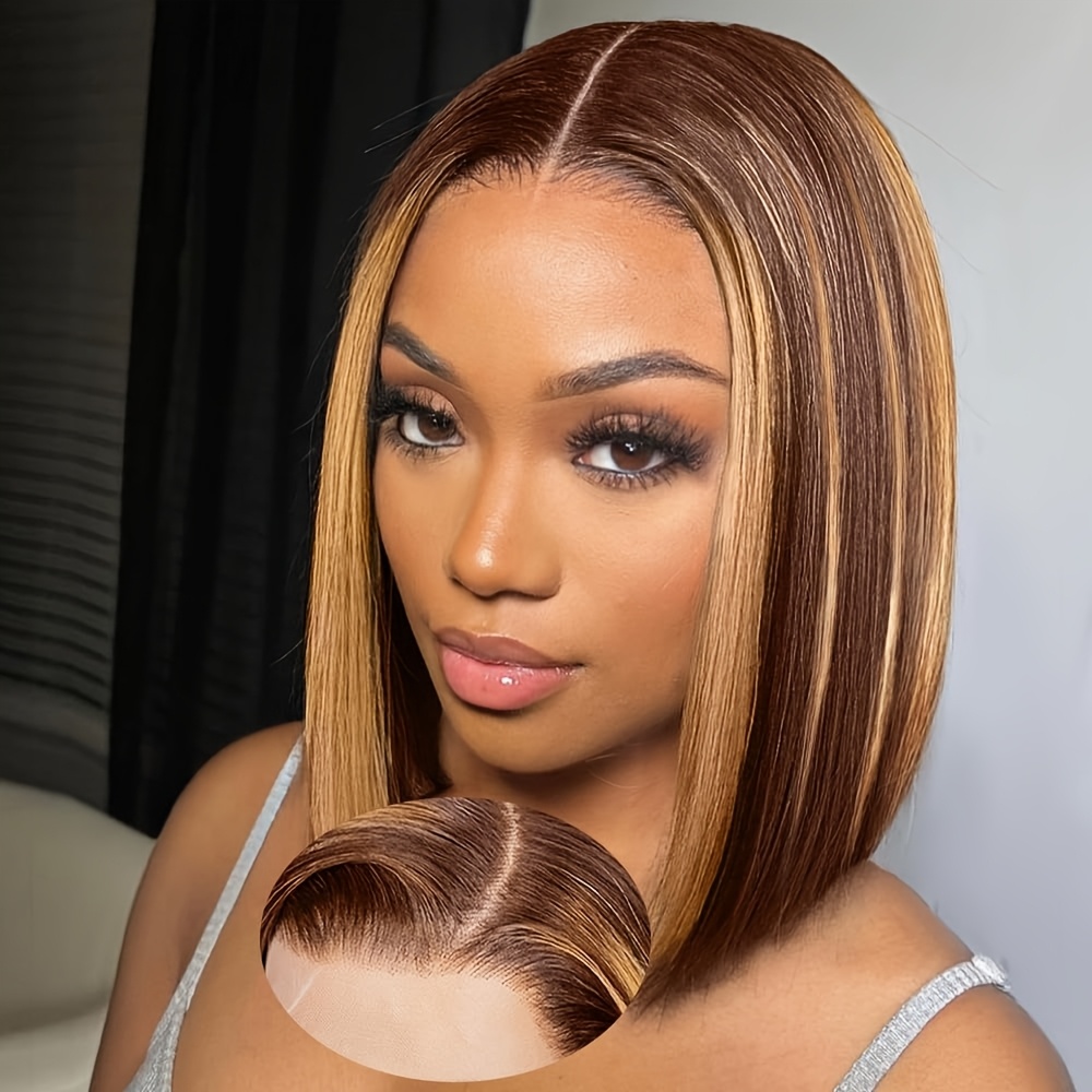 250 density ombre bob wig made human hair 4 27 honey blonde  display picture 1