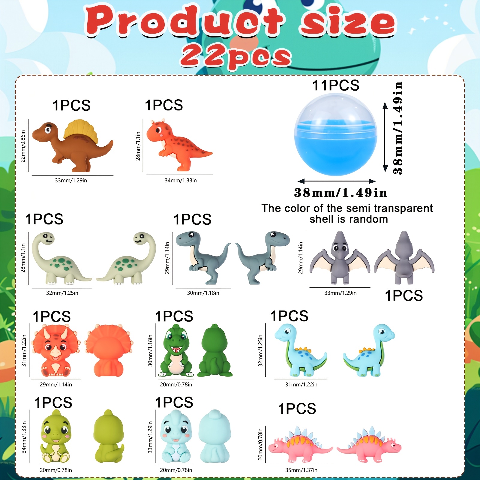 TEMU Ensemble de 22 perles en silicone 3D dinosaures combinés, idéal pour divers créations artisanales et cadeaux décoratifs que stylos à perles,