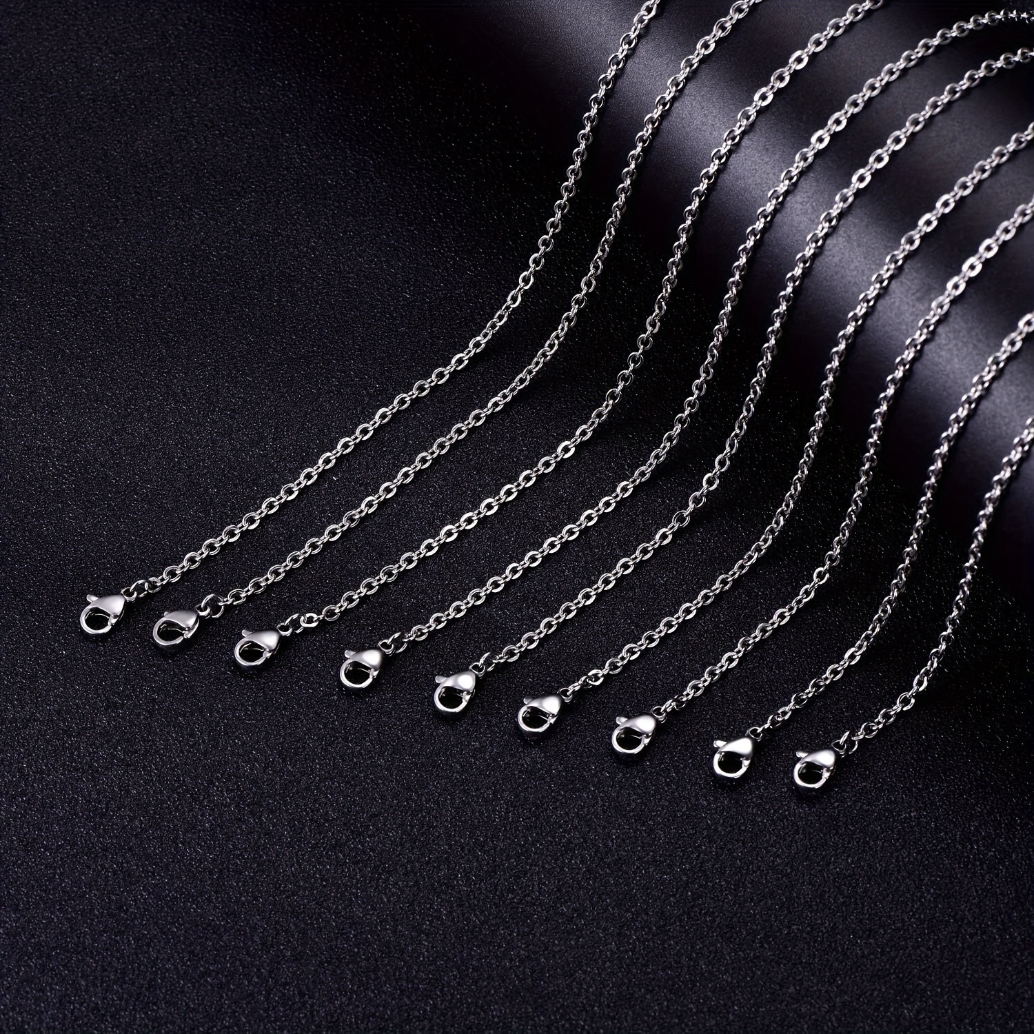 E-shop 20er Pack 19 Zoll Halskette Edelstahl Schlaufe Kabelkette Halskette mit Karabinerverschlüssen für Schmuckherstellung, 2mm