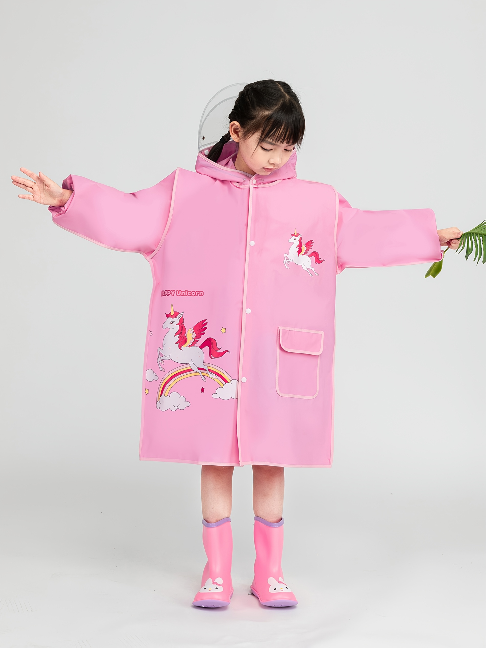 Varsany Tuta Da Pioggia Impermeabile Per Bambina Con Nome Personalizzato In Strass 2-3 Anni - Rosa