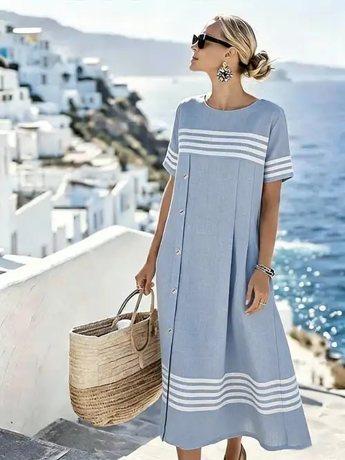 ladies casual summer dresses Sundresses for Women Summer Wrap V Neck Floral Midi Sun Dresses for Women Casual casual long summer dresses sold