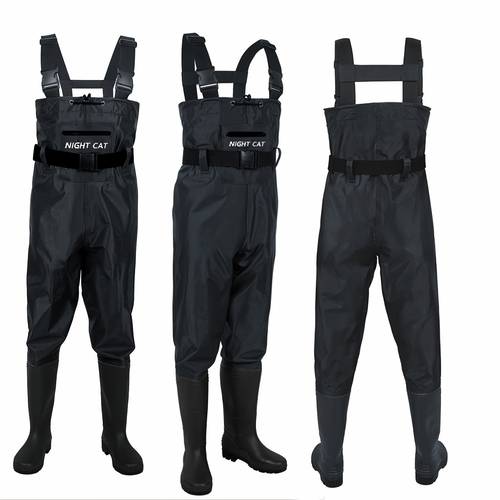fishing s for men women unisex nylon fabric hunting chest with pvc boots adjustable waist belt breathable lightweight size 6 5 to 13