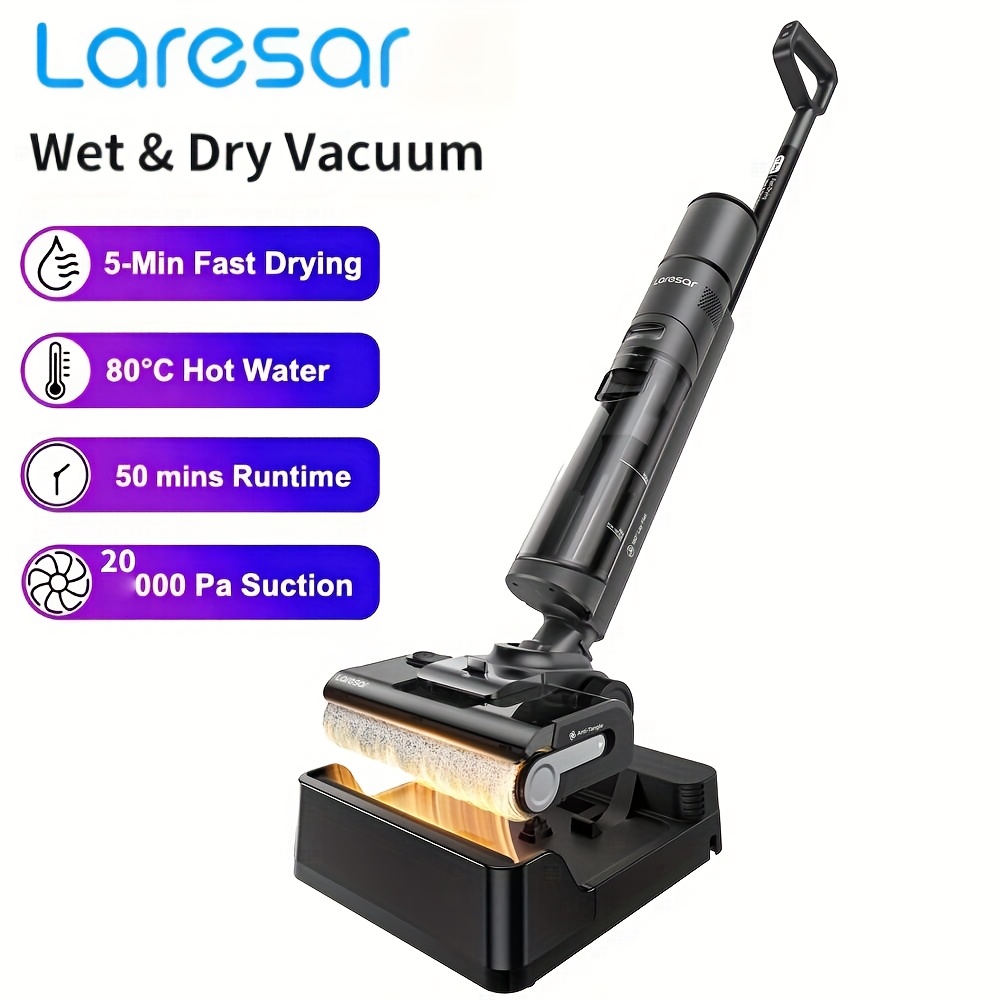 E-shop LARESAR S7 PRO Staubsauger Mopp Nass Trocken Staubsauger, 180° Lie-Flat Staubsauger Mopp, 140°F Waschen und 5MIN Schnelle Heißluft Trocknung,