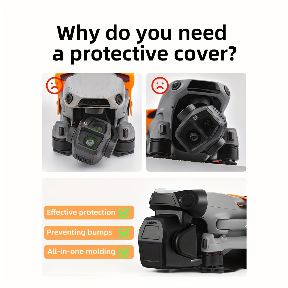 dji air 3s lens cap cover anti scratch dustproof gimbal protector with secure   closure black polycarbonate material compatible with dji air 3s   accessories lens safety cover   durable construction details 6
