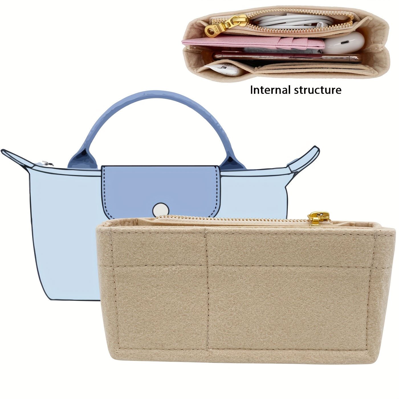 mini bag organizer insert sold on Temu Canada