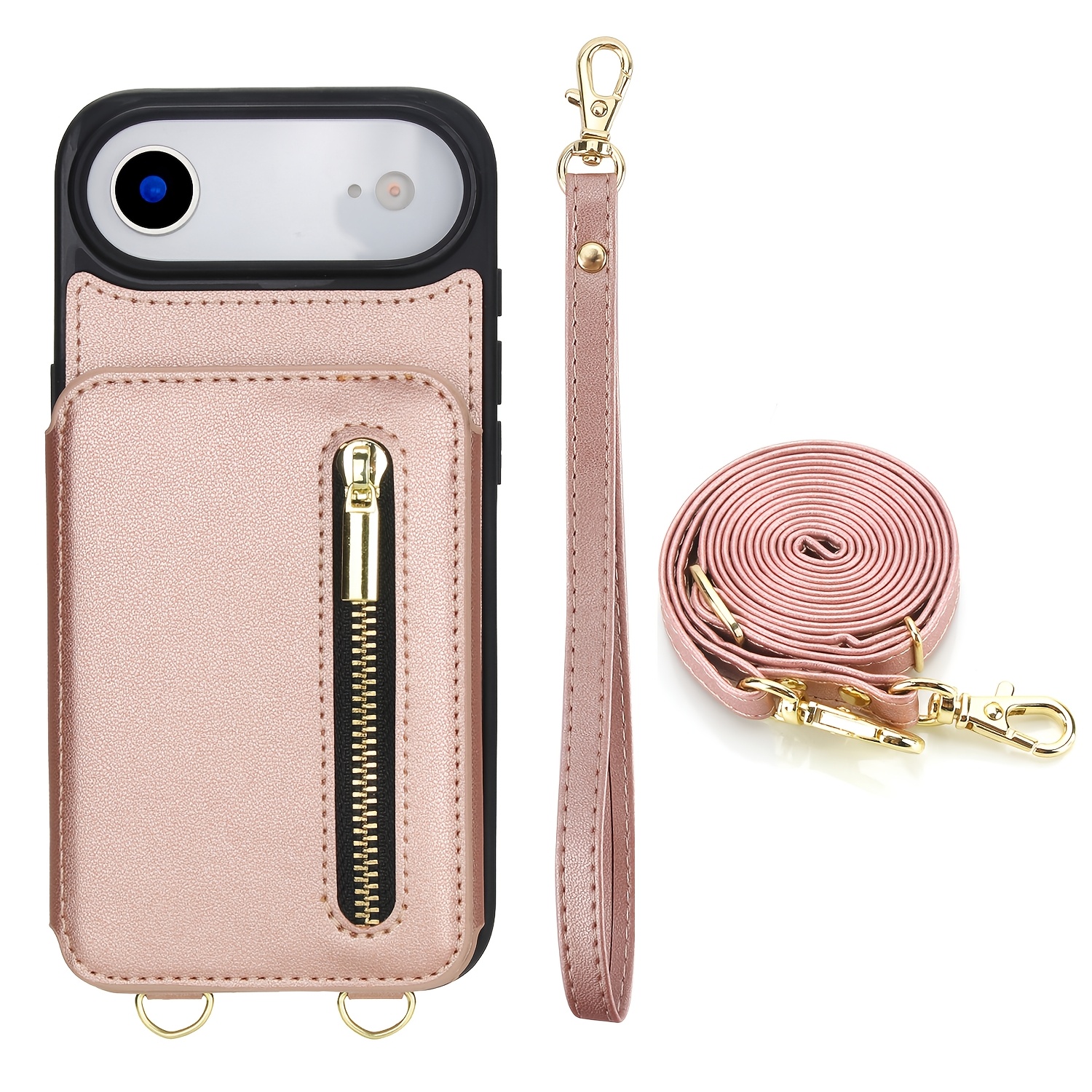 Étui Portefeuille Avec Bandoulière Pour IPhone 11 à 16 - Cuir Synthétique, Multifonctions