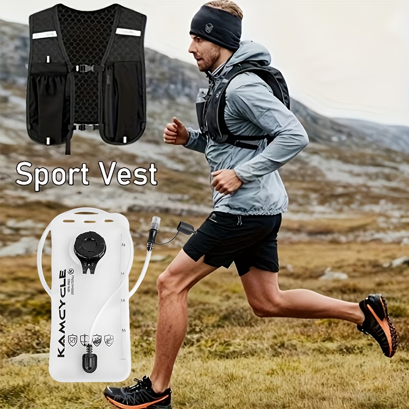 TEMU Sac à dos d'hydratation isolé et léger avec poche à eau de 2L et système de gilet de course - Convient pour la randonnée, le cyclisme, le vélo,