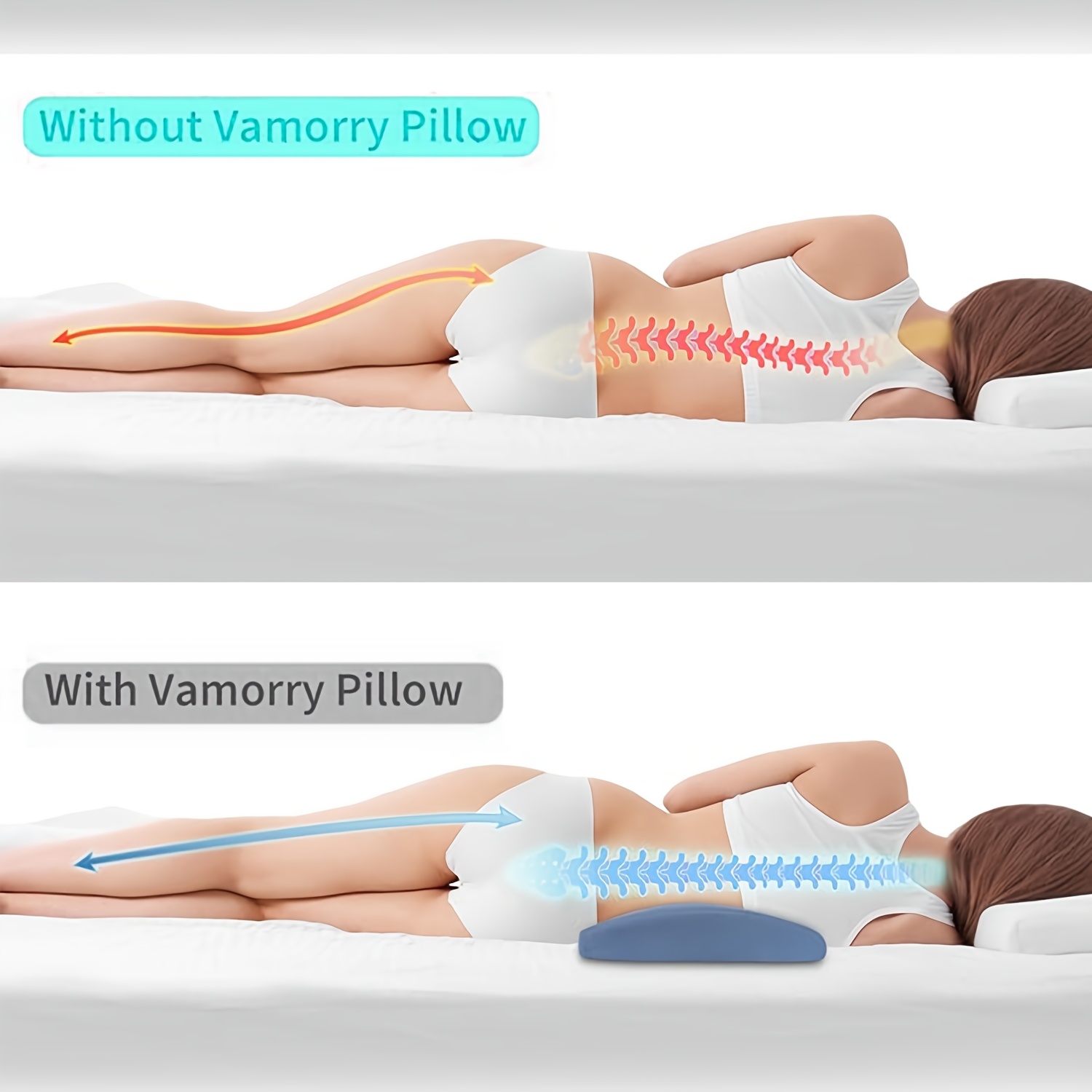 almohada soporte lumbar aliviar dolor espalda en cama: Temu Mexico