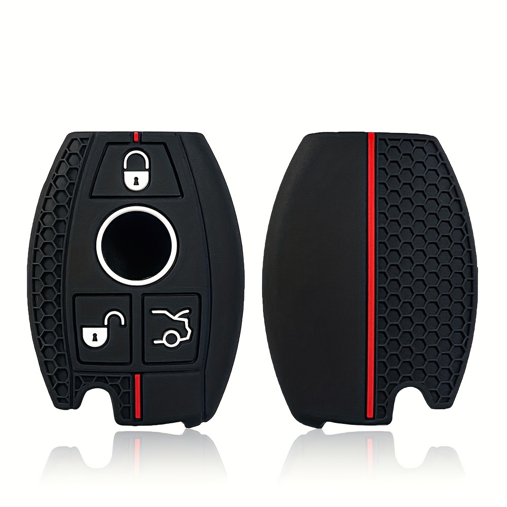 Image of Fashionable Protective Car Key Case, Suitable For Some For Mercedes-benz Models, Compatible Key Cover - , Fade-resistant - Drop-proof And Wear-resistant - Silicone Material For A