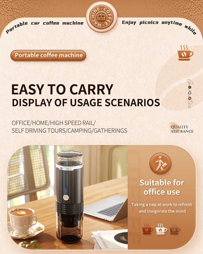 2in 1 portable coffee machine compact and rechargeable compatible with coffee powder and capsules convenient operation camping no heating function details 20