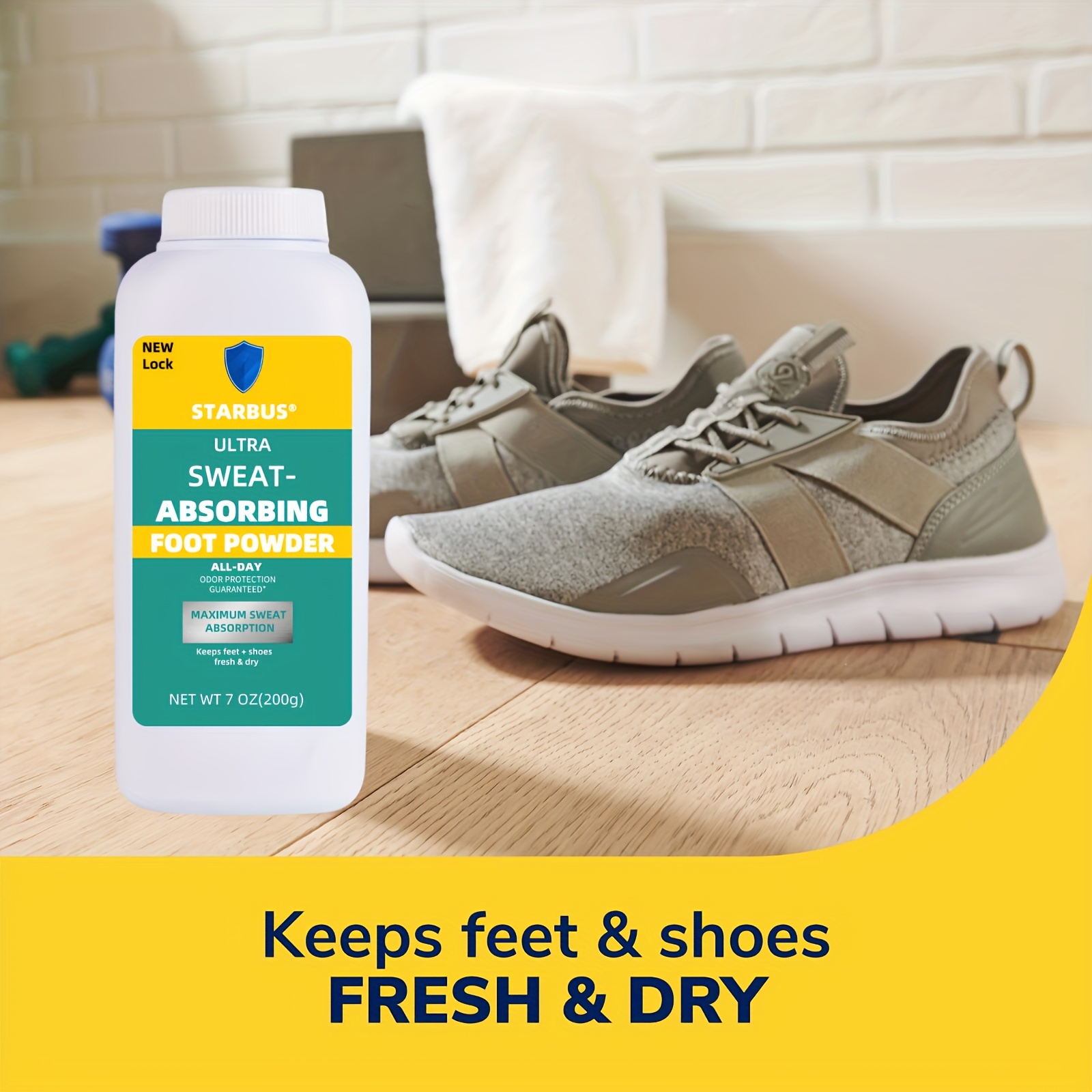 

Starbus Natural Foot & Shoe Deodorizer Powder - Long-lasting Odor Neutralizer, Fast-acting, Safe For All Skin Types