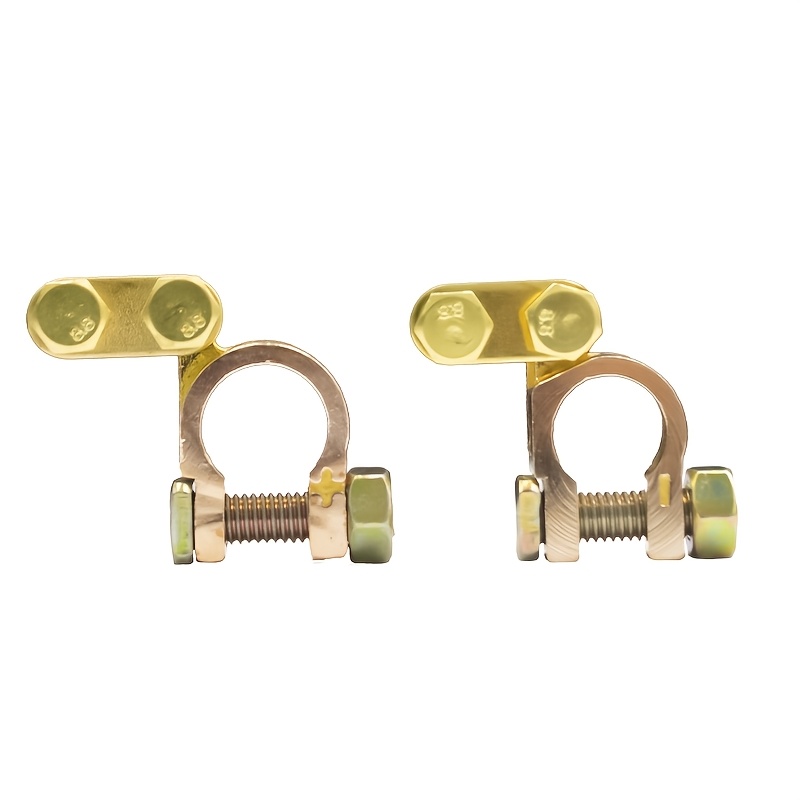 1 Pair Car Battery Terminal Connectors, Car Battery Terminal Battery Connector Copper Leisure Battery Terminal Connector Clamp Set, Suitable For Cars, Boats, Rvs, Vehicles, Motorcycles