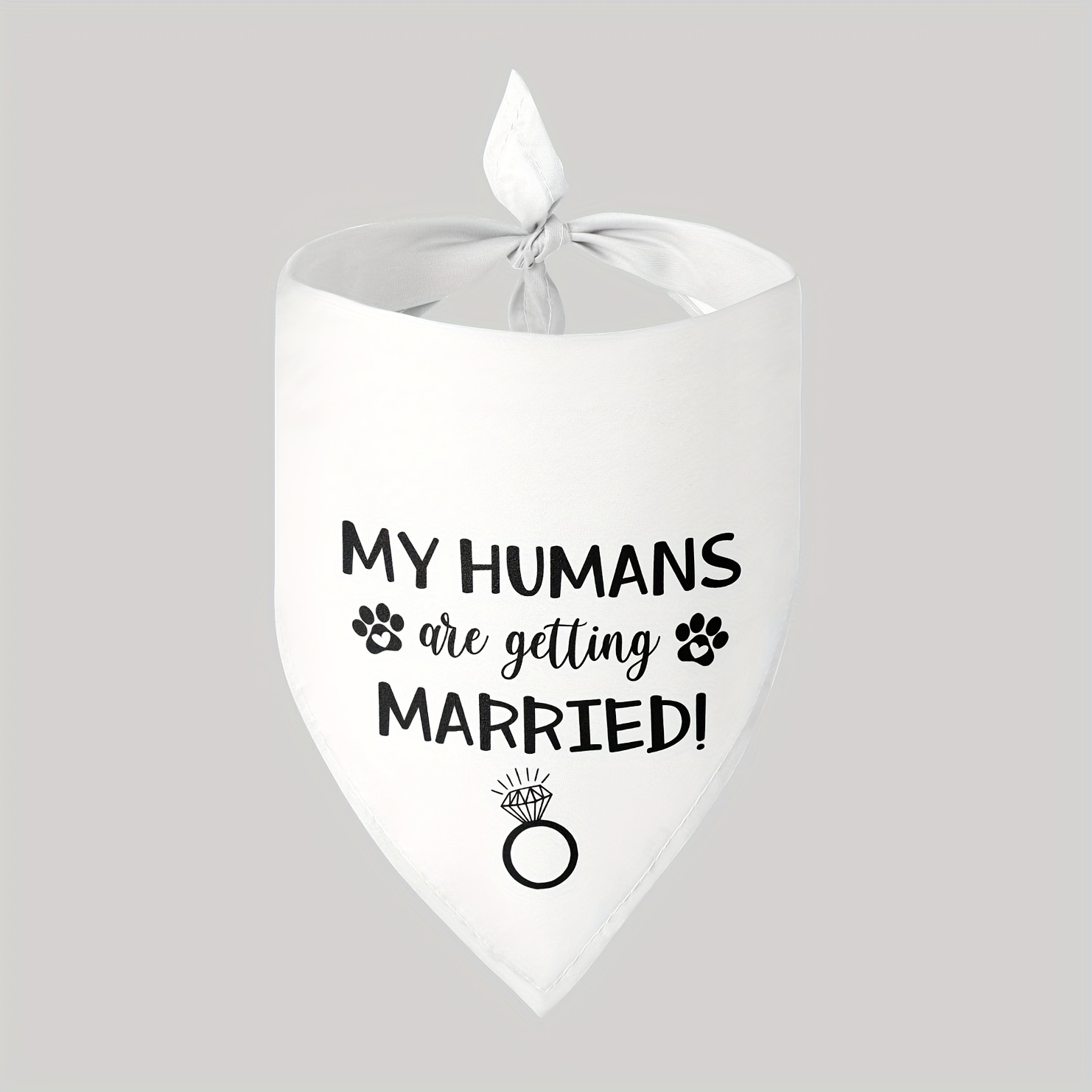 Image of 1pc Dog Bandanas "my Humans Married" Saliva Towel, Pet Decorations Single-sided Printing Washable Adjustable Pet Scarf Soft Pet Scarves Suitable For Small, Medium-sized Dogs And Cats