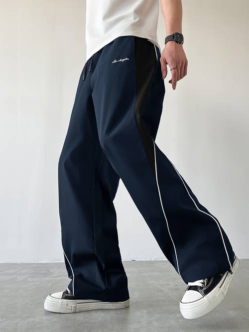 mens sporty long pants versatile casual trousers