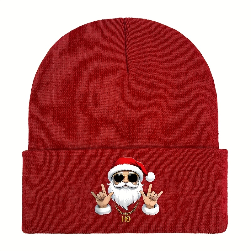 Weihnachtsmütze Nikolaus – Rot Mit Gold Pailletten, Plüschkrempe, Wärmend Für Erwachsene