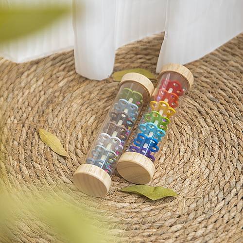 wooden rain stick for infants and young children sensory learning toy for early development baby shaking instrument imitation of rattle grasping toy for newborns calming and motor skill enhancement gift for newborns