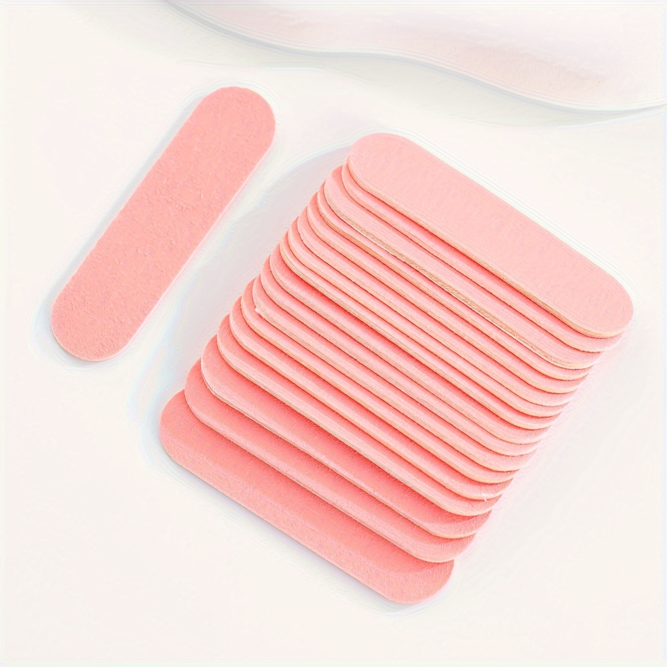 100pcs Of 5cm Pink Nail Files, Double-sided Sanding Strips For Nails, Ultra-thin Nail Buffers For Manicure
