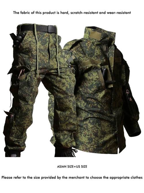 mens work uniform 2pcs set acu green camouflage outdoor suit lightweight camo outfit suitable for hiking camping fishing team sports cs game cycling mountaineering with multiple pockets breathable and durable workwear
