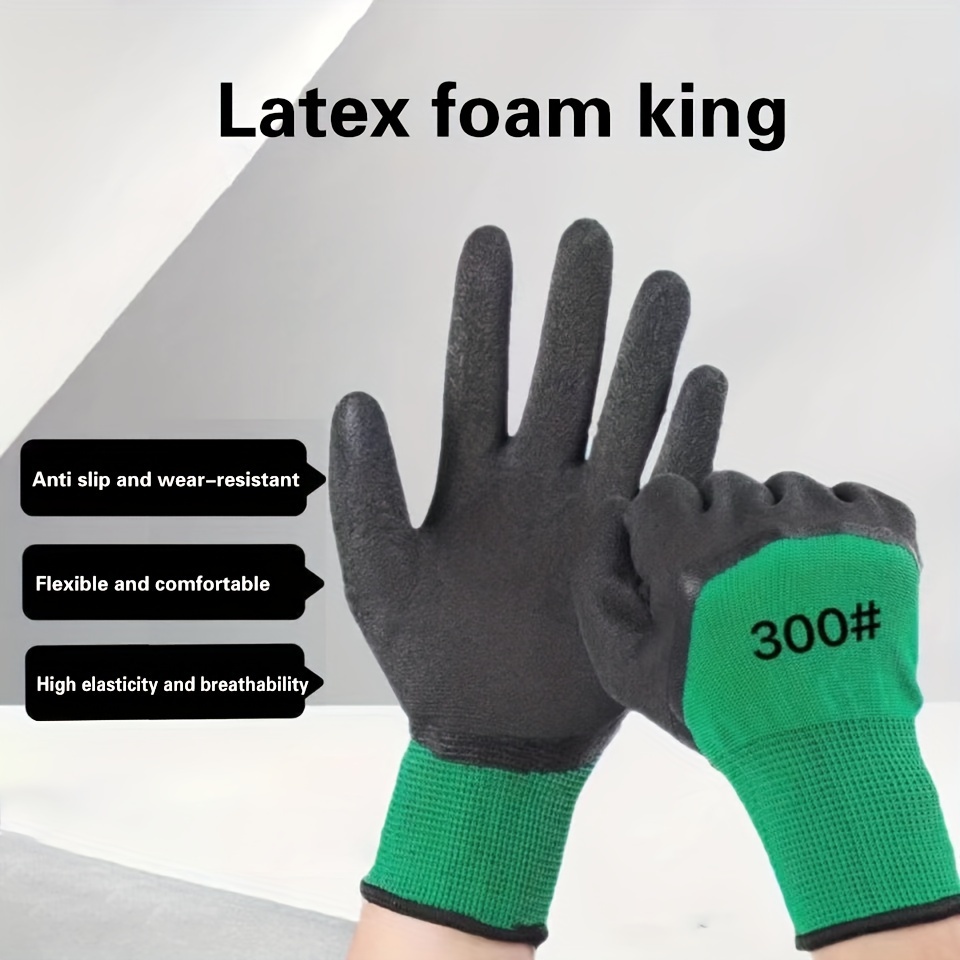 Crinkle Rubber Coated Safety Work Gloves for Gardening