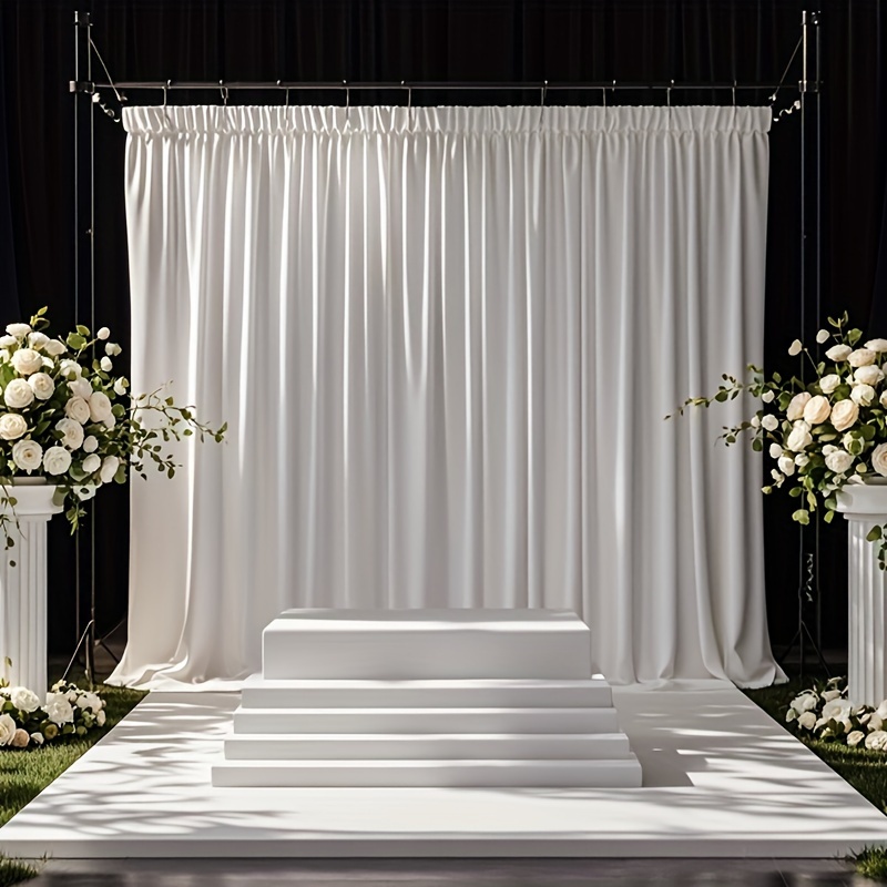 

Elegant White Wedding Backdrop: 10ft X 6.6ft, Wrinkle-free Polyester, Suitable For Christmas, , Thanksgiving, Valentine's Day, And General Celebrations