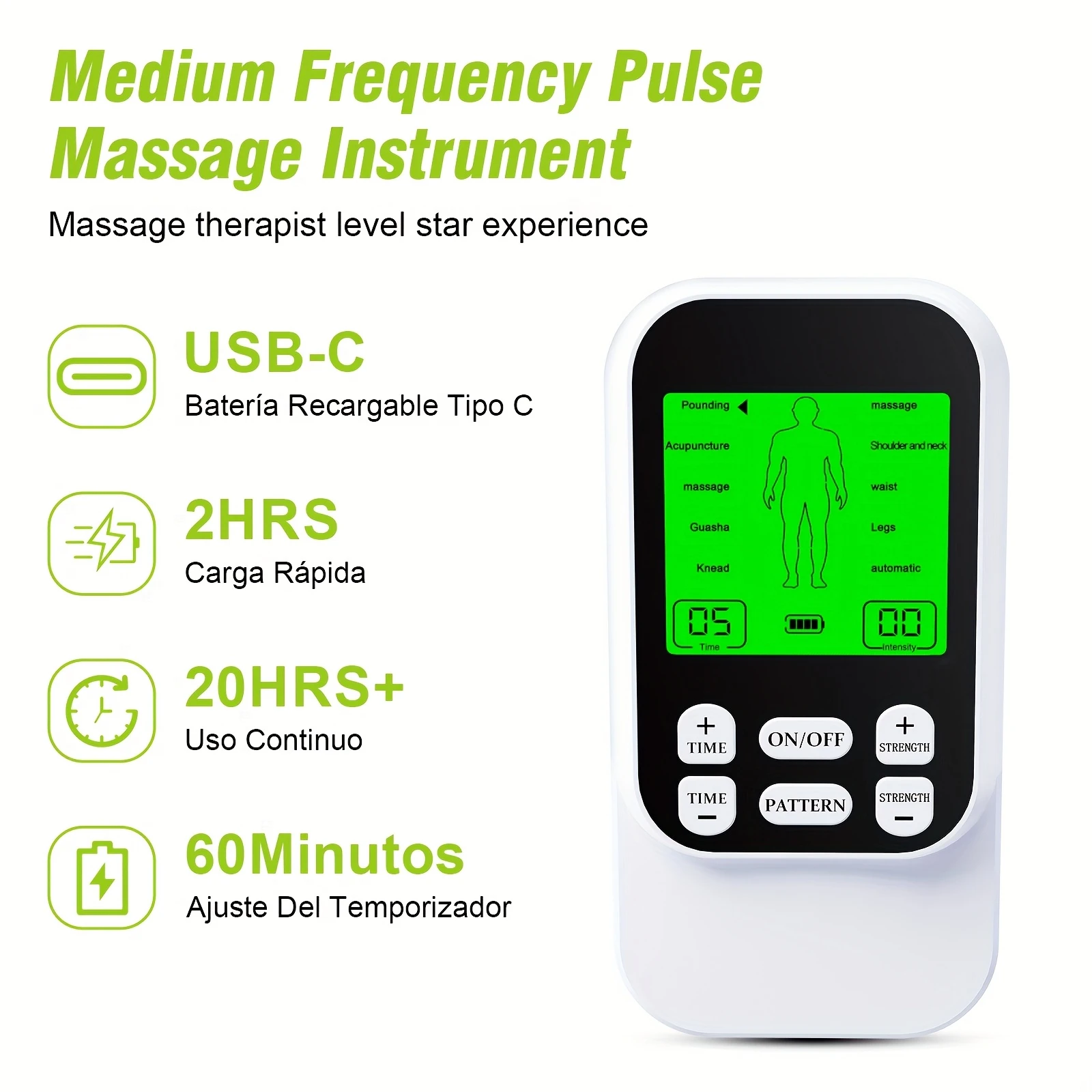 Portable Dual Channel EMS Muscle Stimulator - 10 Modes – detail 3