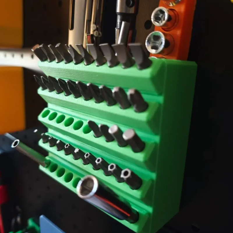 Screwdriver Head Organizer Tool 50+3 Slots, Suitable for 6,   Hex Handle, Fits 5mm Thickness IKEA Hole Board