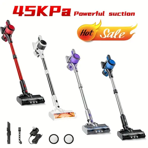 cordless vacuum cleaner rechargeable 45kpa powerful stick vacuum cleaners for to 45 8 in 1 lightweight handheld vacuum for carpets pet hair hardwood floors