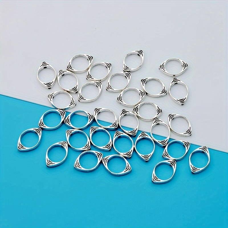 30pcs Eye Hollow Spacer Beads Charms Antique Silvery Plated Small Business Supplies Alloy Plated Hollow Charms Making Necklace/earrings Pendant For