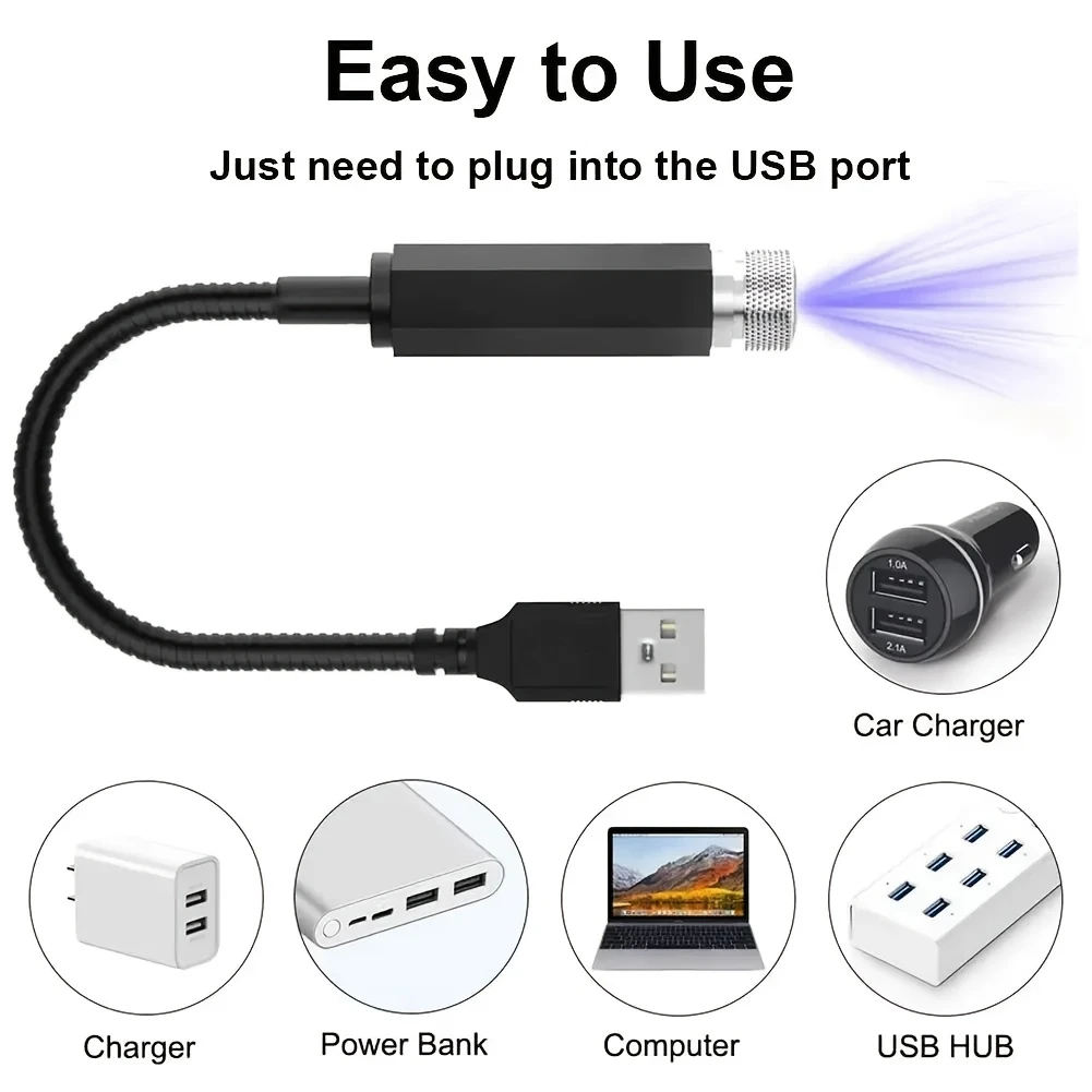 car car usb starry sky light roof interior light details 2