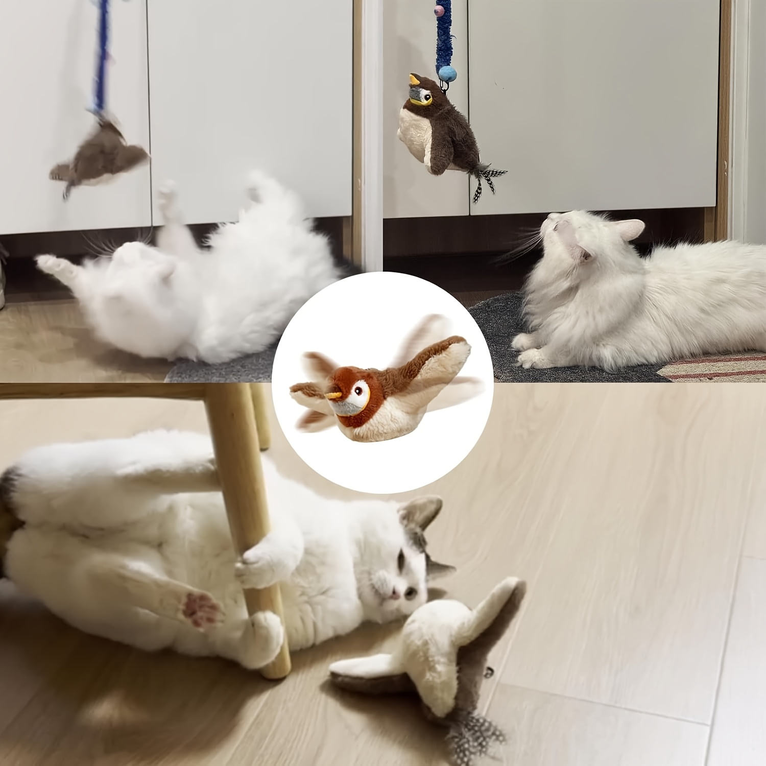 juguete interactivo para mascotas con diseño de ave de plumas realistas – juguete de sonido de peluche recargable por usb para gatos y perros,   ejercicio y reduce la aburrición,     los tipos de mascotas. 8