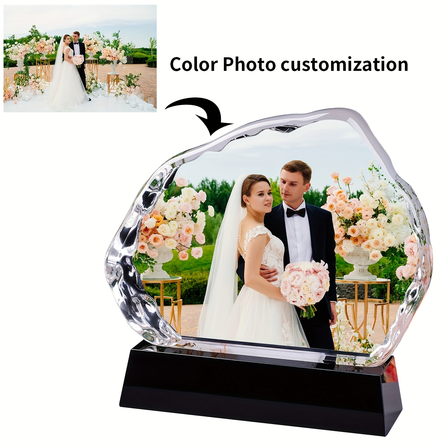 E-shop Farbenfroher Foto-Kristall-, Personalisiertes 3D-Foto für unvergessliche Erinnerungen und besondere Anlässe, Kristalleisbergs-Dekoration,