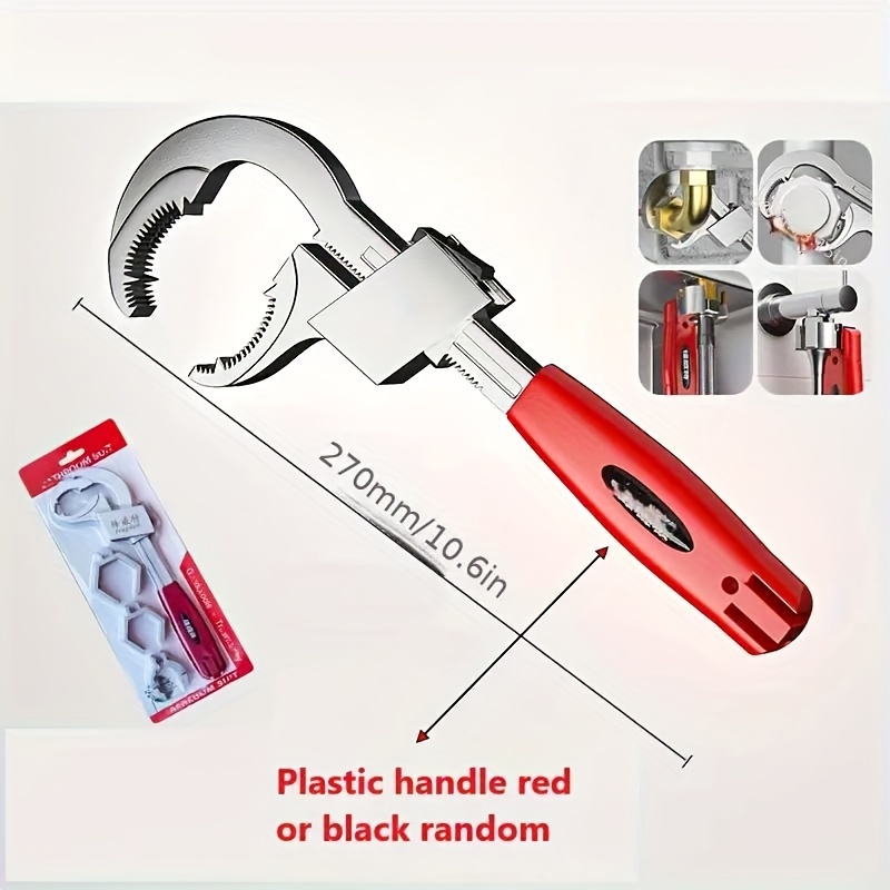 TEMU Bathroom Wrench With Large Opening - Versatile Short Handle For Sink Installation & Adjustment, Durable Aluminum Alloy