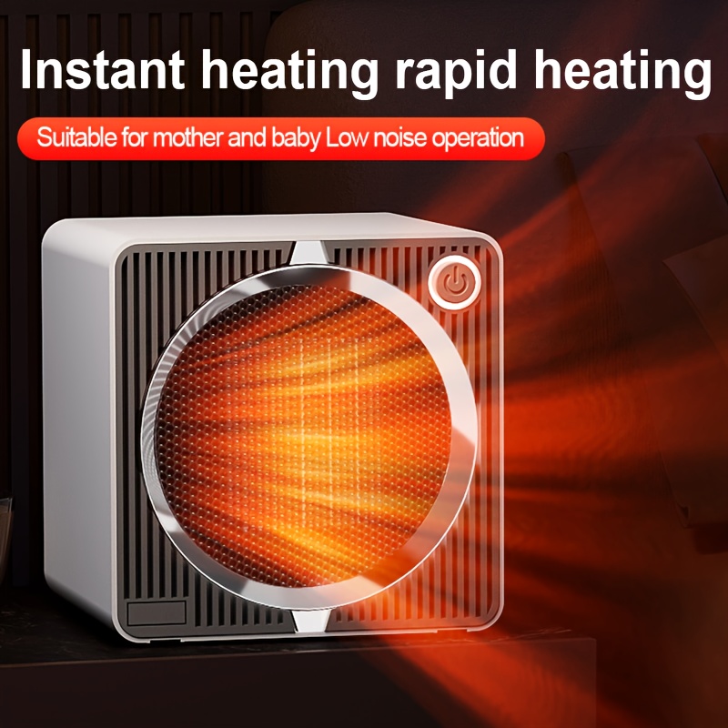 Portable Electric Heater with Thermostat, Safe and Quiet Ceramic Fan Warmer Mini Space heather for Office Room Desk Indoor Use - Fast Silent Energy-Efficient Warming White Black, Compact Design, Durable Abs Plastic, Sturdy Construction, Home Users