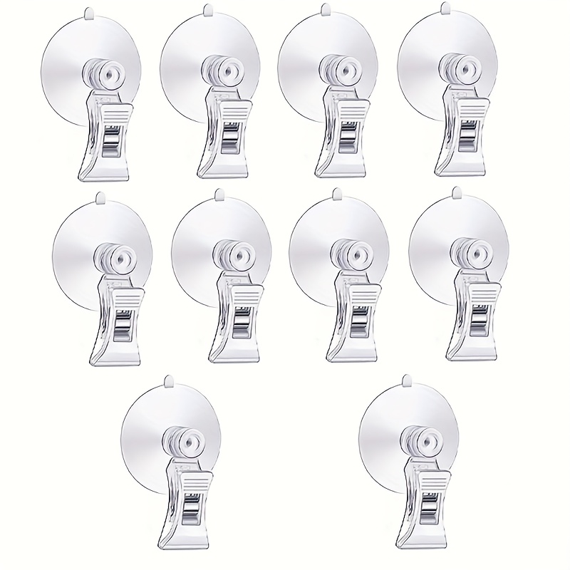 10pcs Kitchen And Bathroom Suction Cup Clips, Fish Tank Suction Cup Clips, Utility Hooks