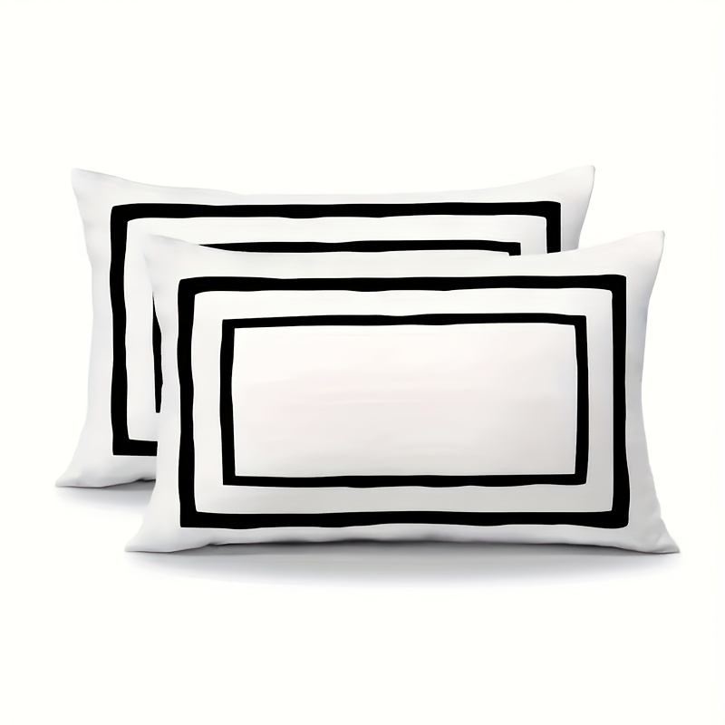 TEMU 2pz Copricuscini Geometrici e , Fodere Decorative per Cuscino da Esterno, 100% Poliestere, Chiusura con Zip, Adatte per Letto, Ufficio,