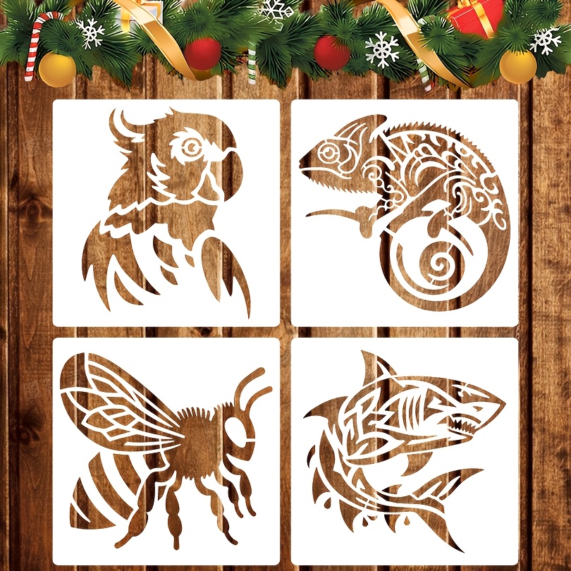 NAKLEO DIY Reusable Plastic Stencil - Border Flower Plant - Art Craft Painting Pattern Template