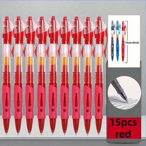 15 pack 0 5mm retractable ballpoint pen set black red blue ink rollerball pens writing instruments office supplies gift 15 pens