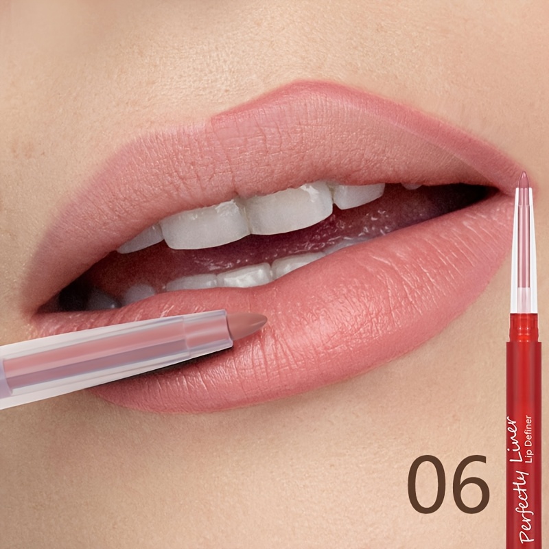 2-in-1 Lip Liner Waterproof Long-lasting Matte Lipstick Pencil Nude Pink Purple Lips Outline Makeup Lip Tint Line Cosmetic