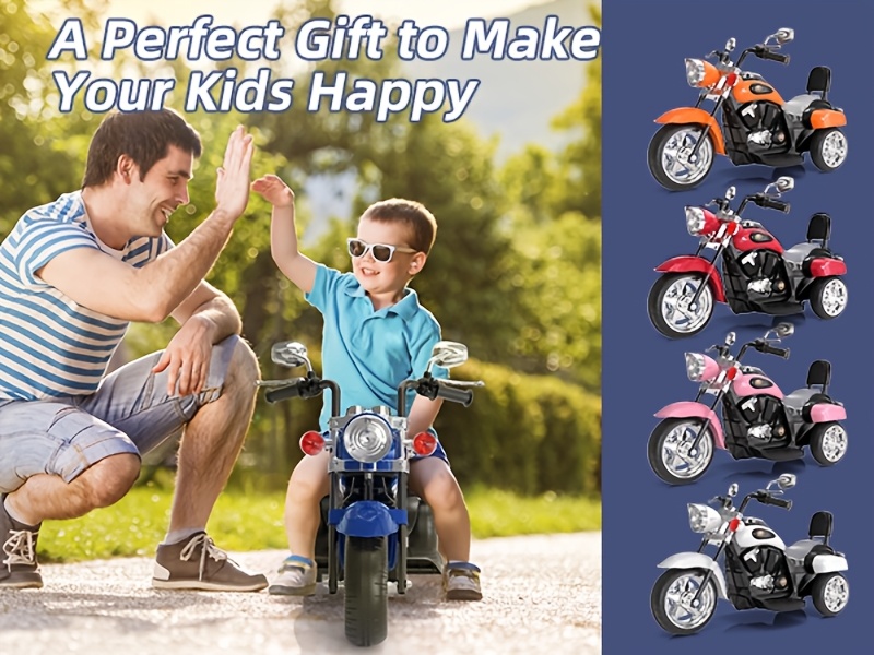 Moto électrique à 3 roues, jouet alimenté par batterie 6 V, cadeau d'Halloween et de Noël pour enfants, détails 3