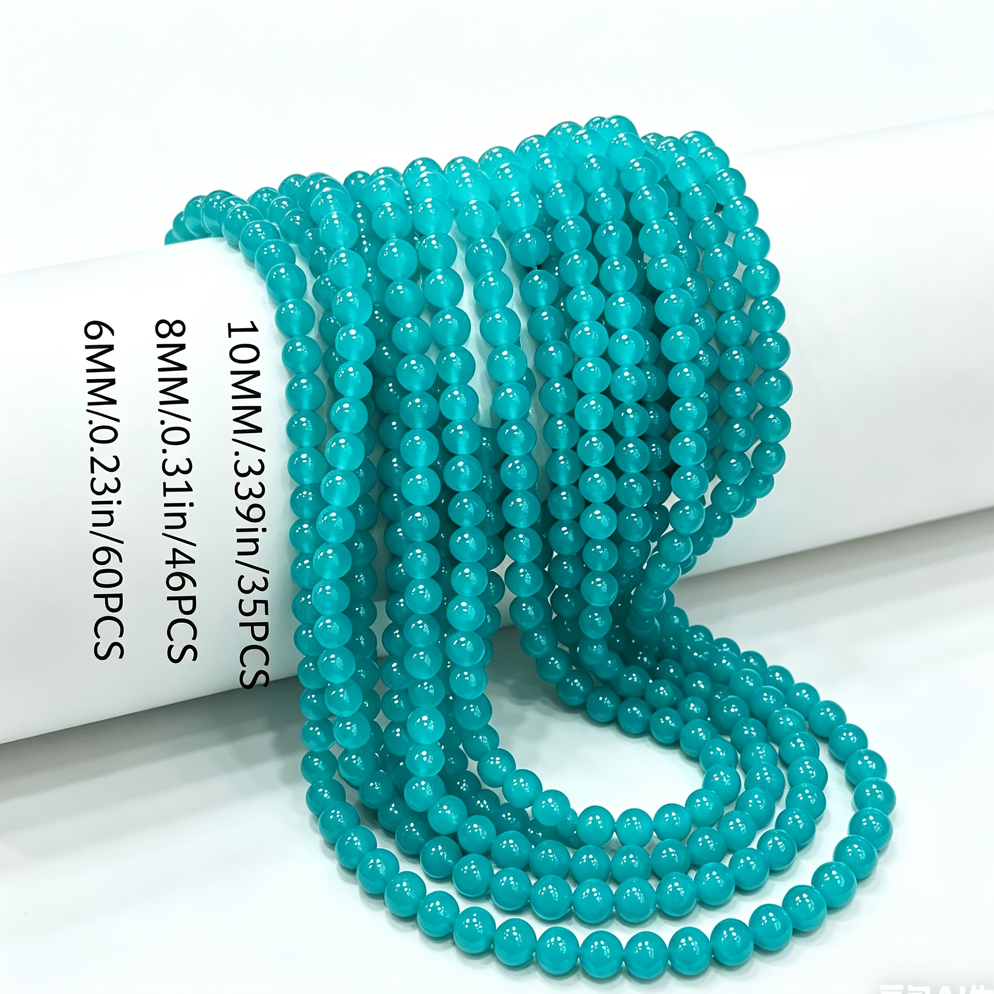 TEMU Stone Bead Strands - Loose Beads In 6/8/10mm Sizes, Smooth Round Beads For Necklaces And Bracelets, Loose Beads, Women's Necklaces, Women's