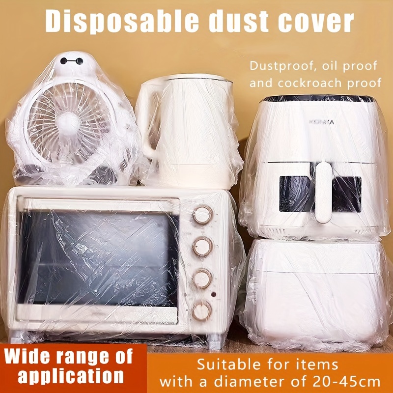 TEMU 50pcs Extra Large & Thick Disposable Dust Covers For Kitchen Appliances - Waterproof, Oil-resistant Protective Sleeves For Rice Cookers And Small Electronics