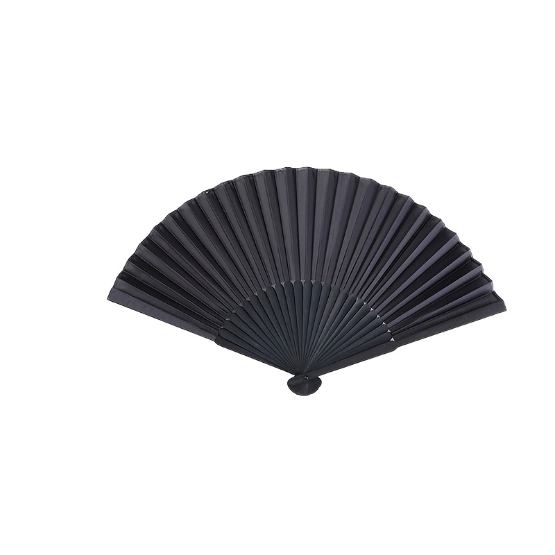 Image of 8.27 Inch (21 Cm) Handheld Bamboo Folding Fan Hand Fan, Chinese/japanese Elegant Retro Style, Best Gift For Ladies (black)