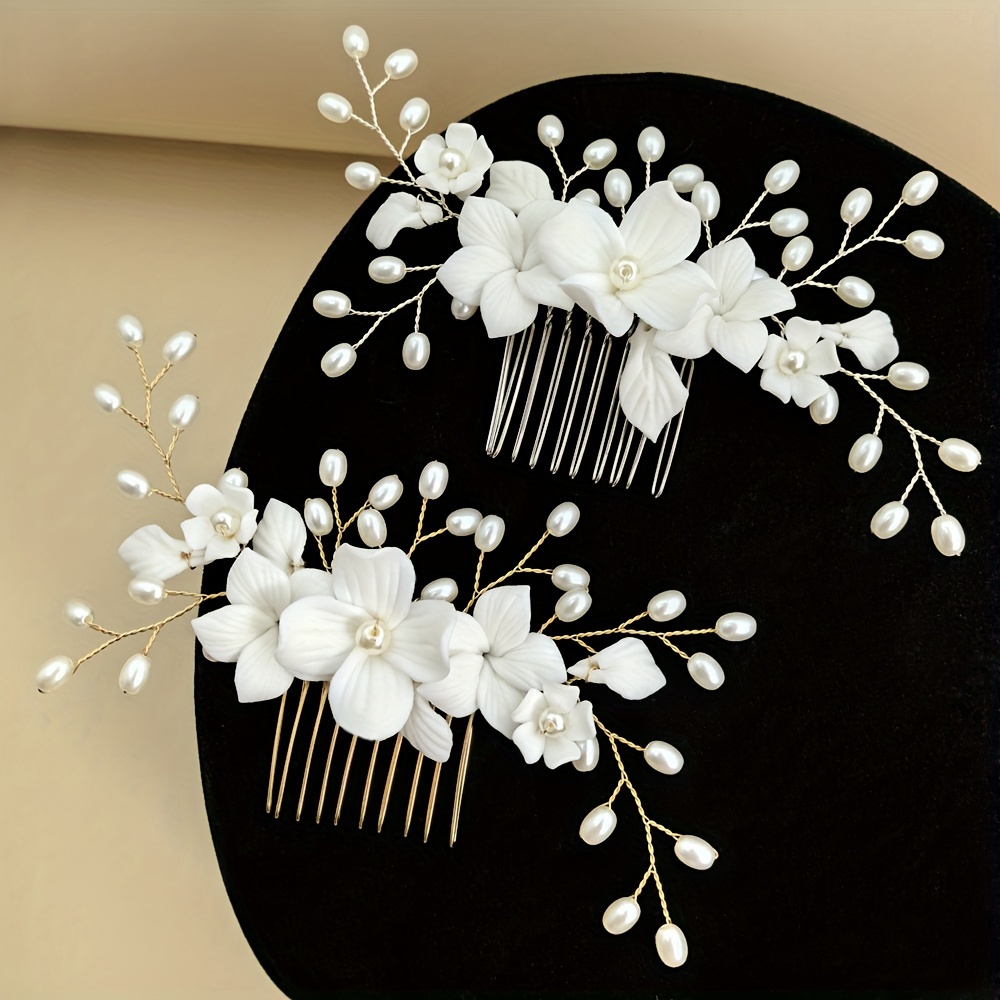 40 Stück Weiße Blumen-Haarnadeln Mit Strass & Perlen – Set Für Hochzeit, Abschlussball, Party – Inkl. Aufbewahrungsbox