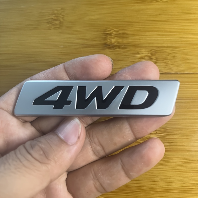 TEMU 1pc, Creative Car Sticker, Metal Material 4wd Letter Modification Badge, Suitable For The Side Of The Car, Fender, Trunk Lid, An Aesthetically